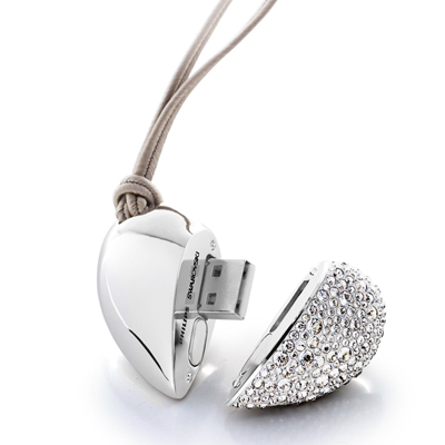 Jewelry heart usb flash drive